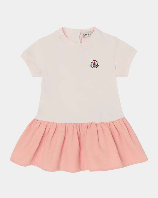 Girl's Jersey Woven Combo Dress, Size 6M-3